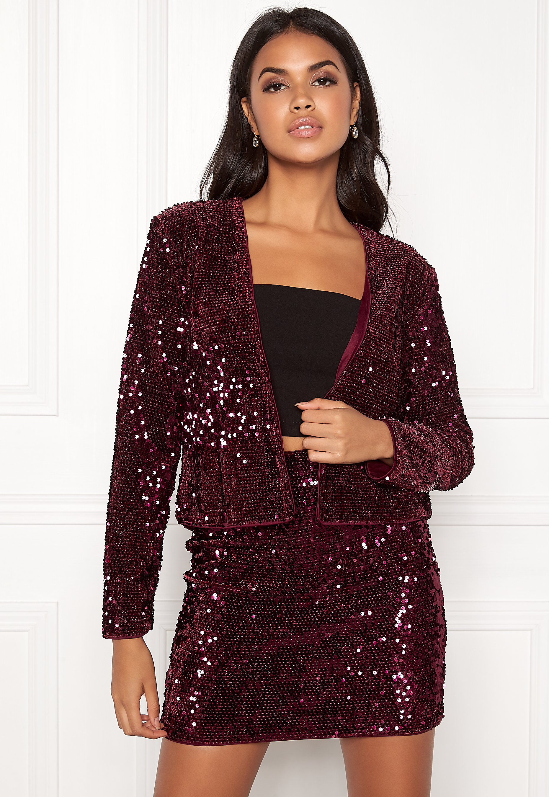 burgundy sequin jacket